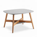 Wood and gray tabletop accent table with contemporary design 120 x 80 x 75cm