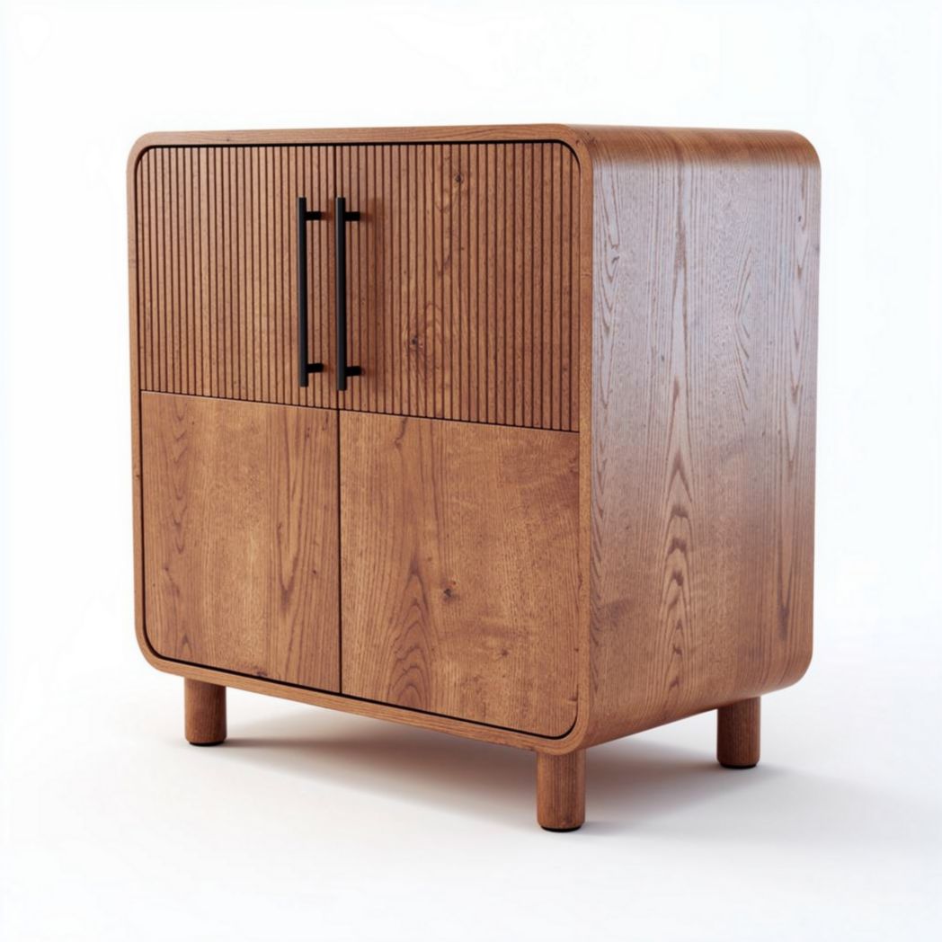 Wooden storage cabinet with two doors suitable for living room use 80 x 40 x 90cm