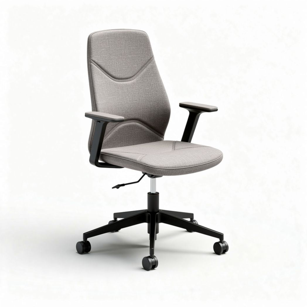 Fabric office chair with adjustable height and ergonomic support grey 60 x 60 x 100cm