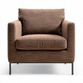 Modern brown fabric armchair with metal legs 80 x 80 x 75cm