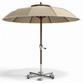 Outdoor offset umbrella with beige fabric canopy and aluminum base 210 x 210 x 250cm
